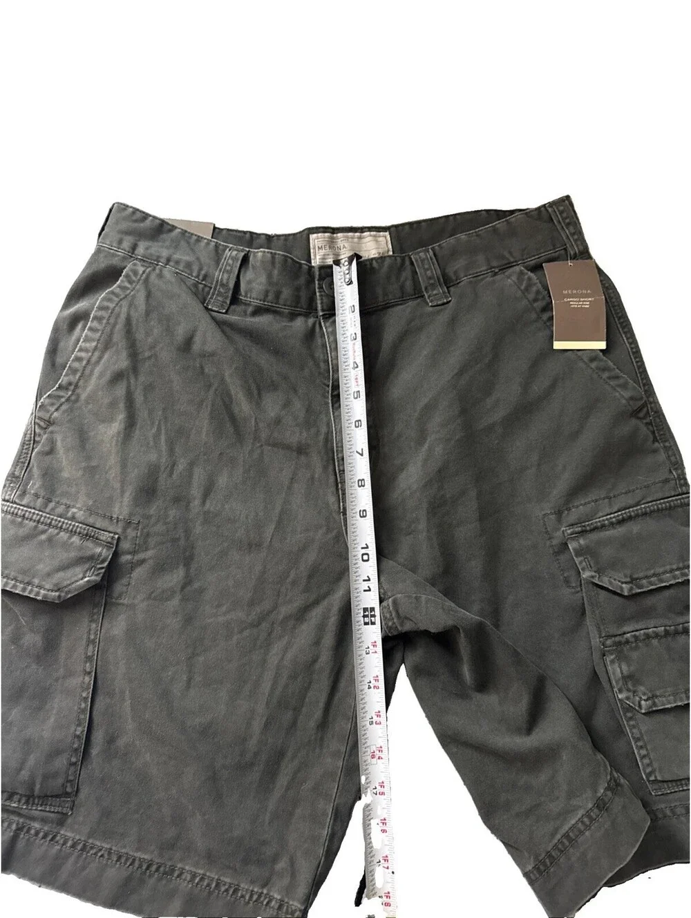 NWT Merona Mens Cargo Shorts Olive Twist Dark Green Classic Utility New Tag 34